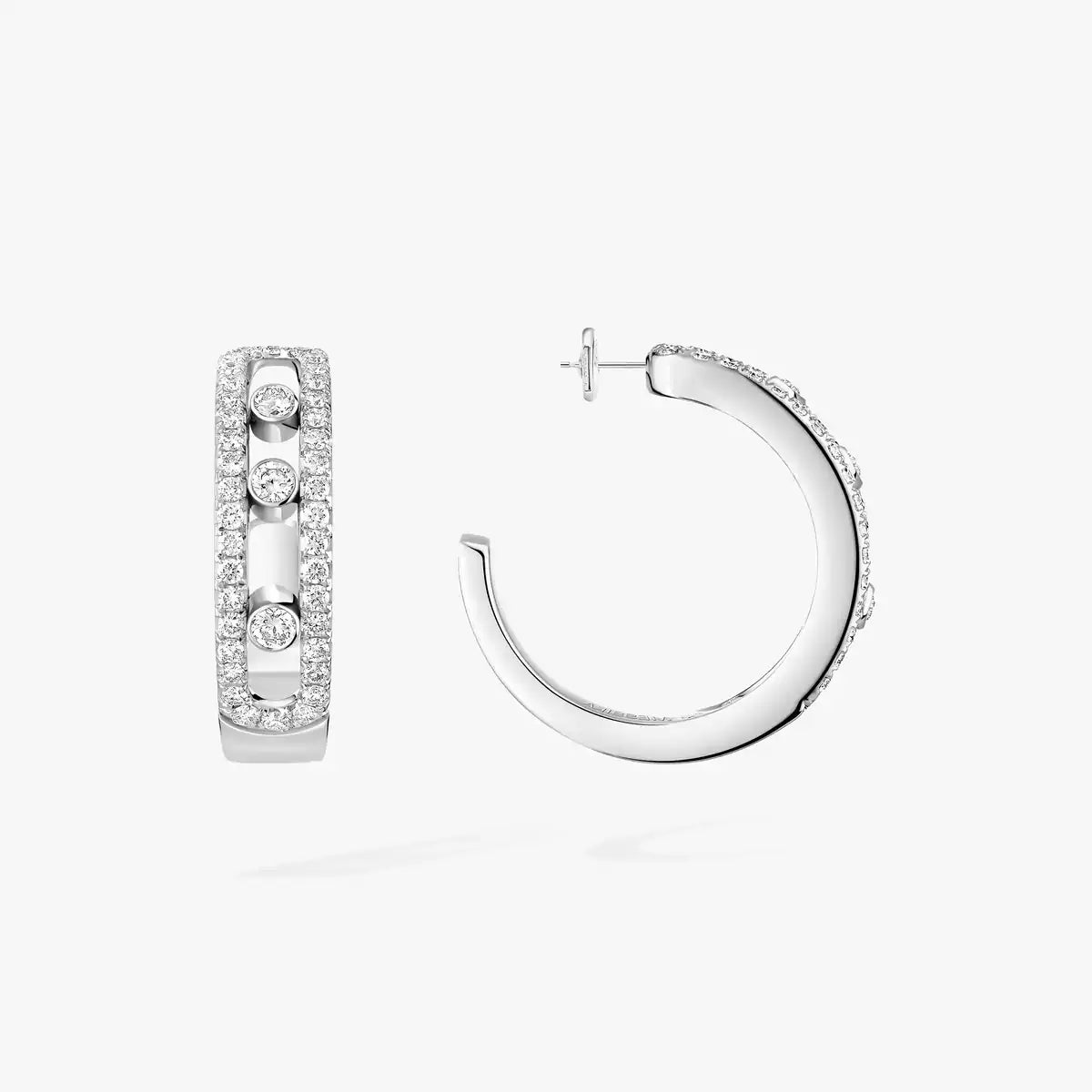 [NOBLE AURA]Diamond Pave_ Hoop Earrings Move