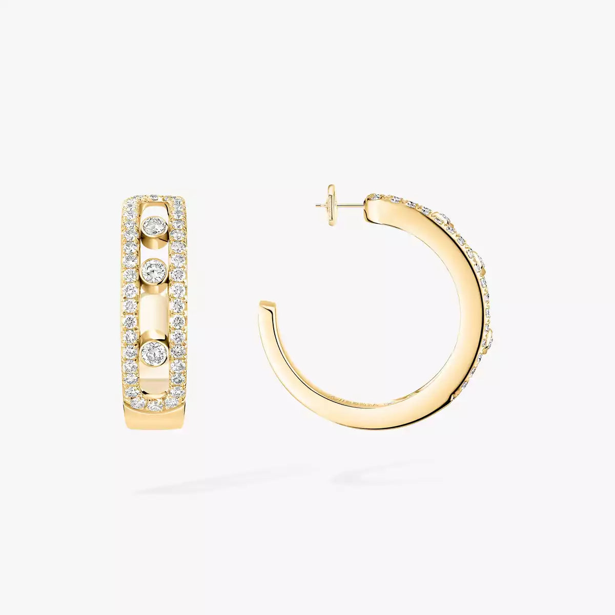 [NOBLE AURA]Diamond Pave_ Hoop Earrings Move