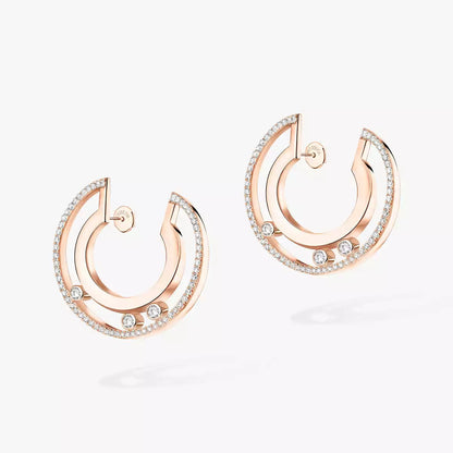 [NOBLE AURA]Move Romane Small Diamond Hoop Earrings
