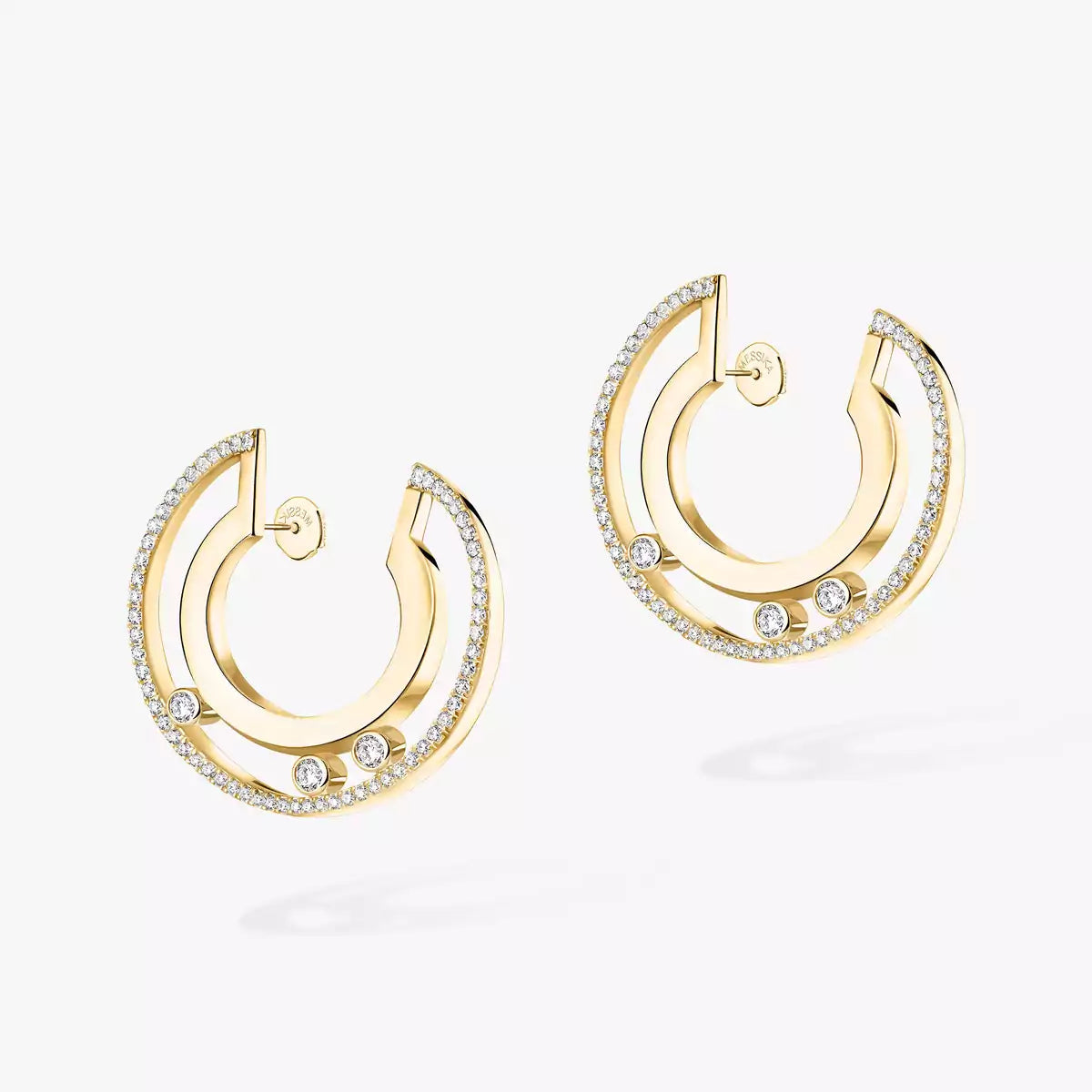 [NOBLE AURA]Move Romane Small Diamond Hoop Earrings