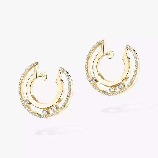 [NOBLE AURA]Move Romane Small Diamond Hoop Earrings