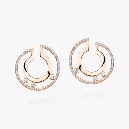 [NOBLE AURA]Move Romane Small Diamond Hoop Earrings