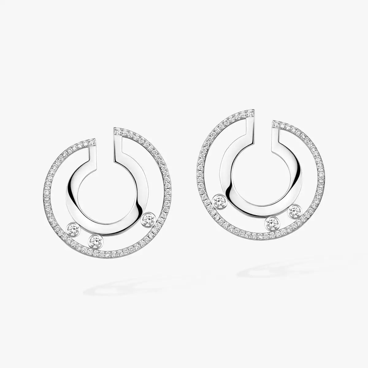 [NOBLE AURA]Move Romane Small Diamond Hoop Earrings