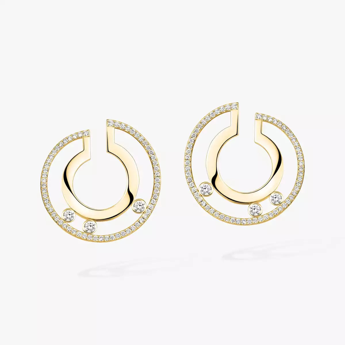 [NOBLE AURA]Move Romane Small Diamond Hoop Earrings