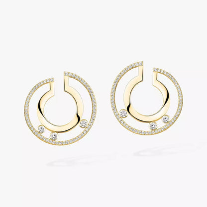 [NOBLE AURA]Move Romane Small Diamond Hoop Earrings
