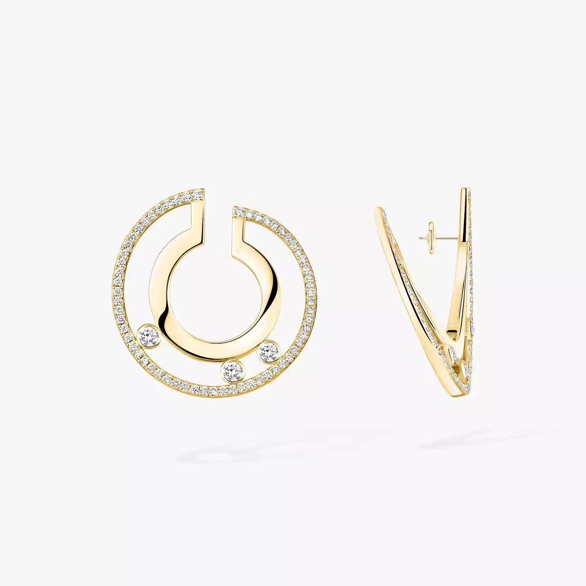 [NOBLE AURA]Move Romane Small Diamond Hoop Earrings