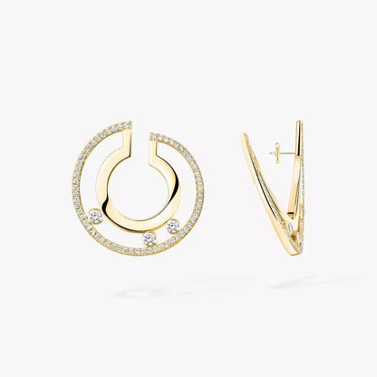 [NOBLE AURA]Move Romane Small Diamond Hoop Earrings