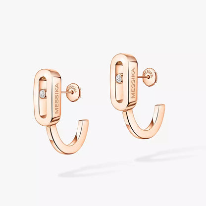 [NOBLE AURA]Diamond Mini Hoop Earrings Move Classique