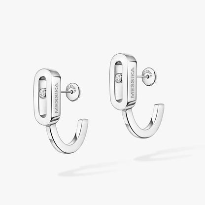 [NOBLE AURA]Diamond Mini Hoop Earrings Move Classique