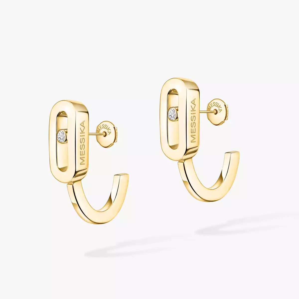 [NOBLE AURA]Diamond Mini Hoop Earrings Move Classique