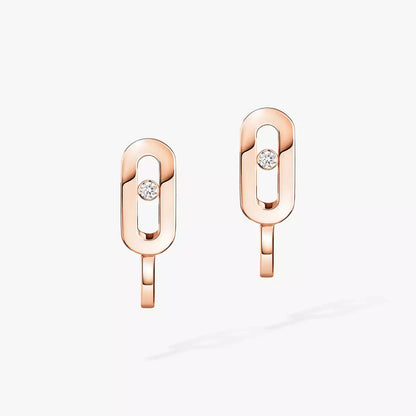 [NOBLE AURA]Diamond Mini Hoop Earrings Move Classique
