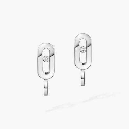 [NOBLE AURA]Diamond Mini Hoop Earrings Move Classique