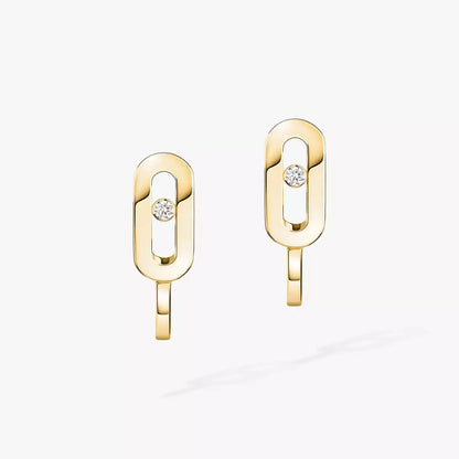 [NOBLE AURA]Diamond Mini Hoop Earrings Move Classique