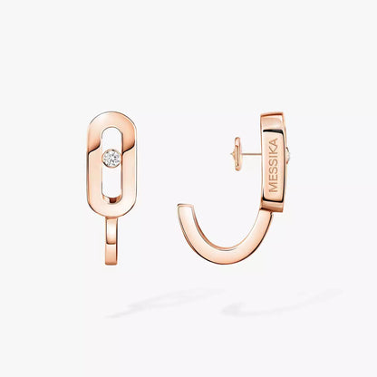 [NOBLE AURA]Diamond Mini Hoop Earrings Move Classique