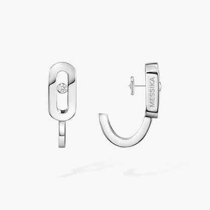 [NOBLE AURA]Diamond Mini Hoop Earrings Move Classique