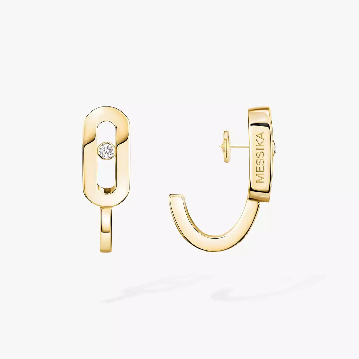 [NOBLE AURA]Diamond Mini Hoop Earrings Move Classique