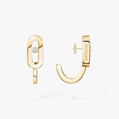 [NOBLE AURA]Diamond Mini Hoop Earrings Move Classique