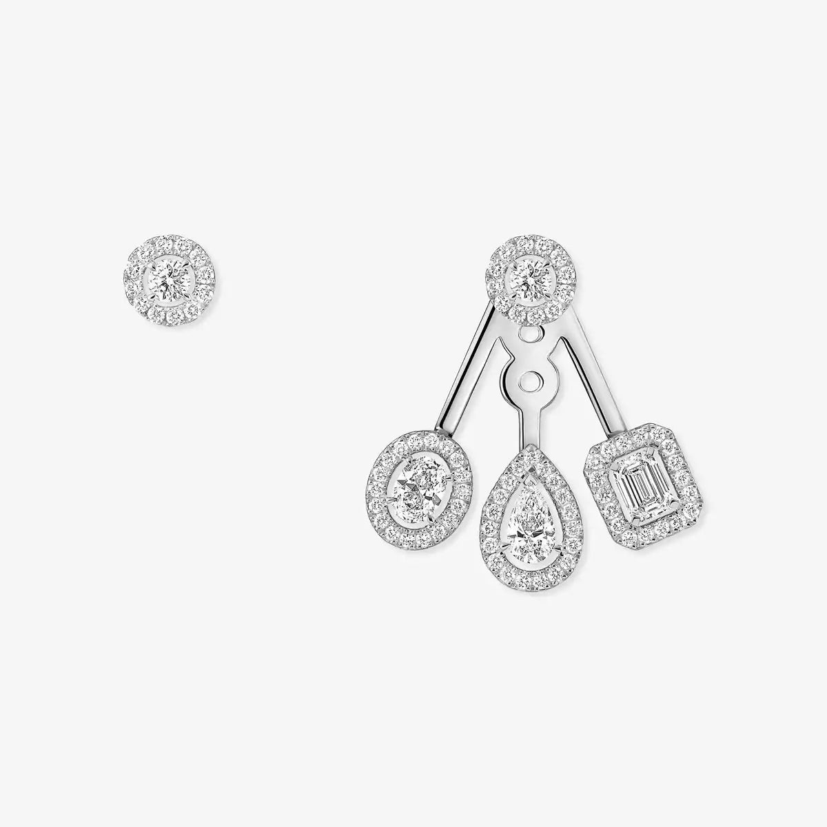 [NOBLE AURA] My Twin Trio  Diamond Earrings