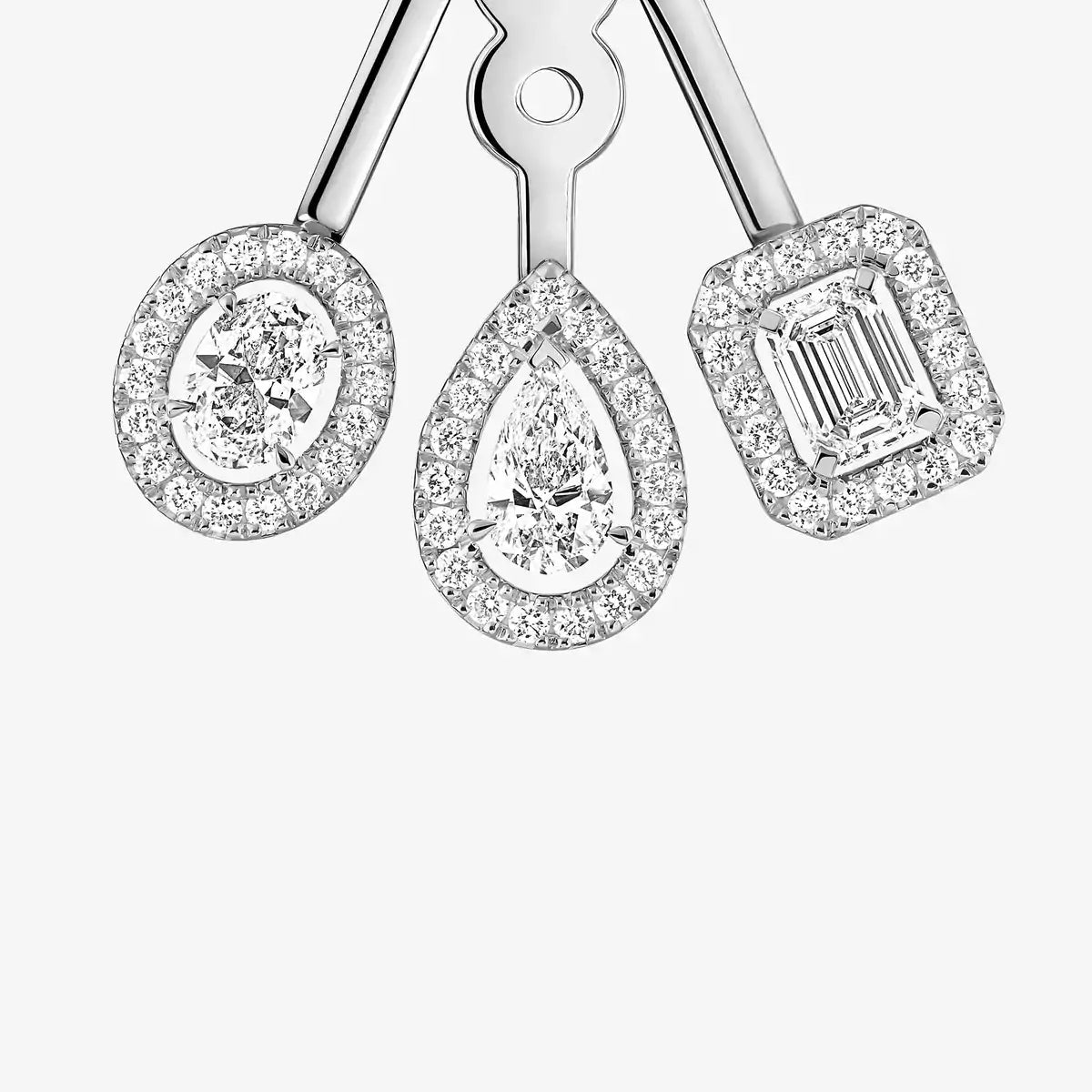 [NOBLE AURA] My Twin Trio  Diamond Earrings