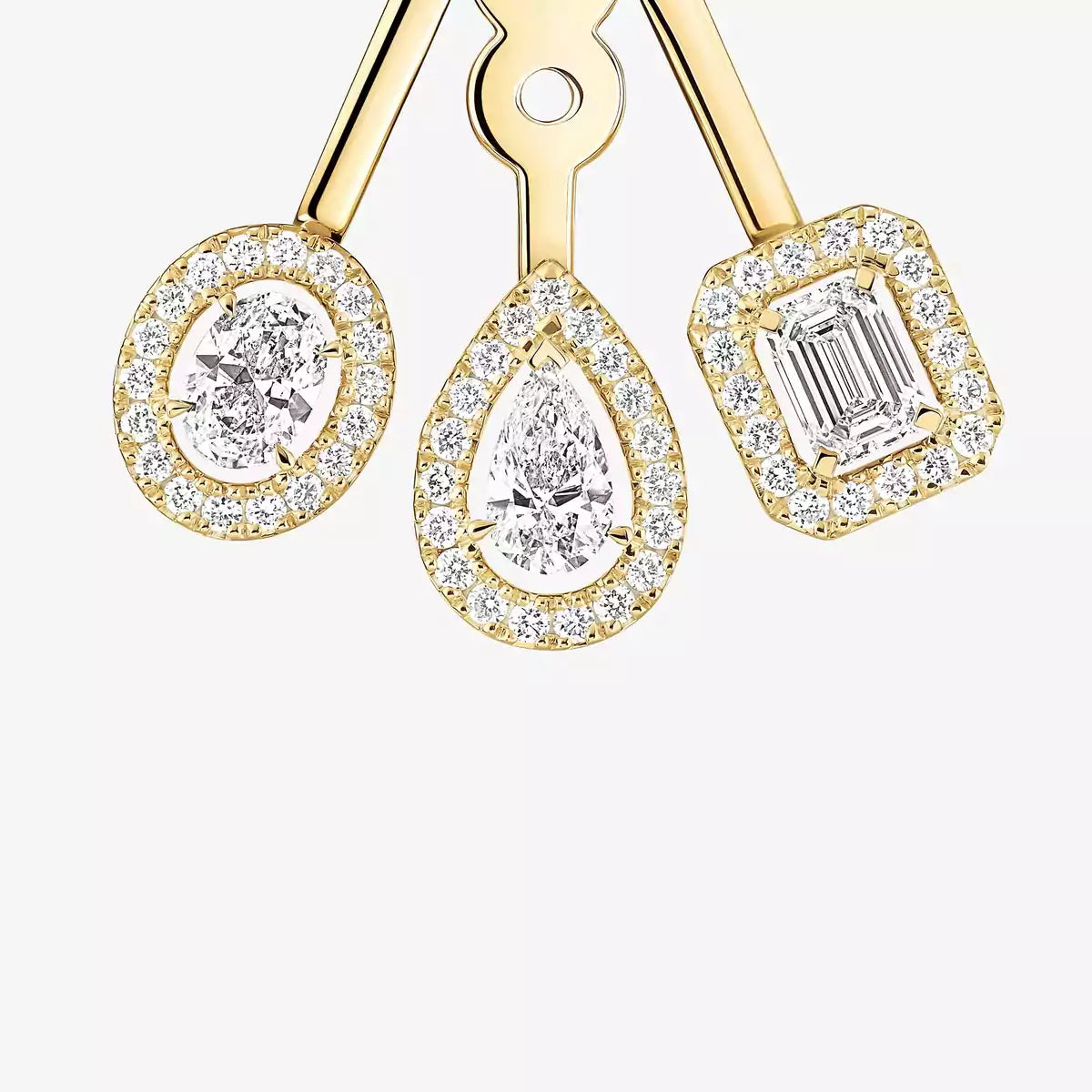 [NOBLE AURA] My Twin Trio  Diamond Earrings