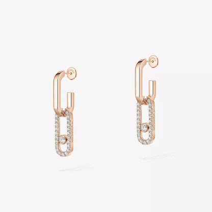 [NOBLE AURA]Move Link Diamond Earrings