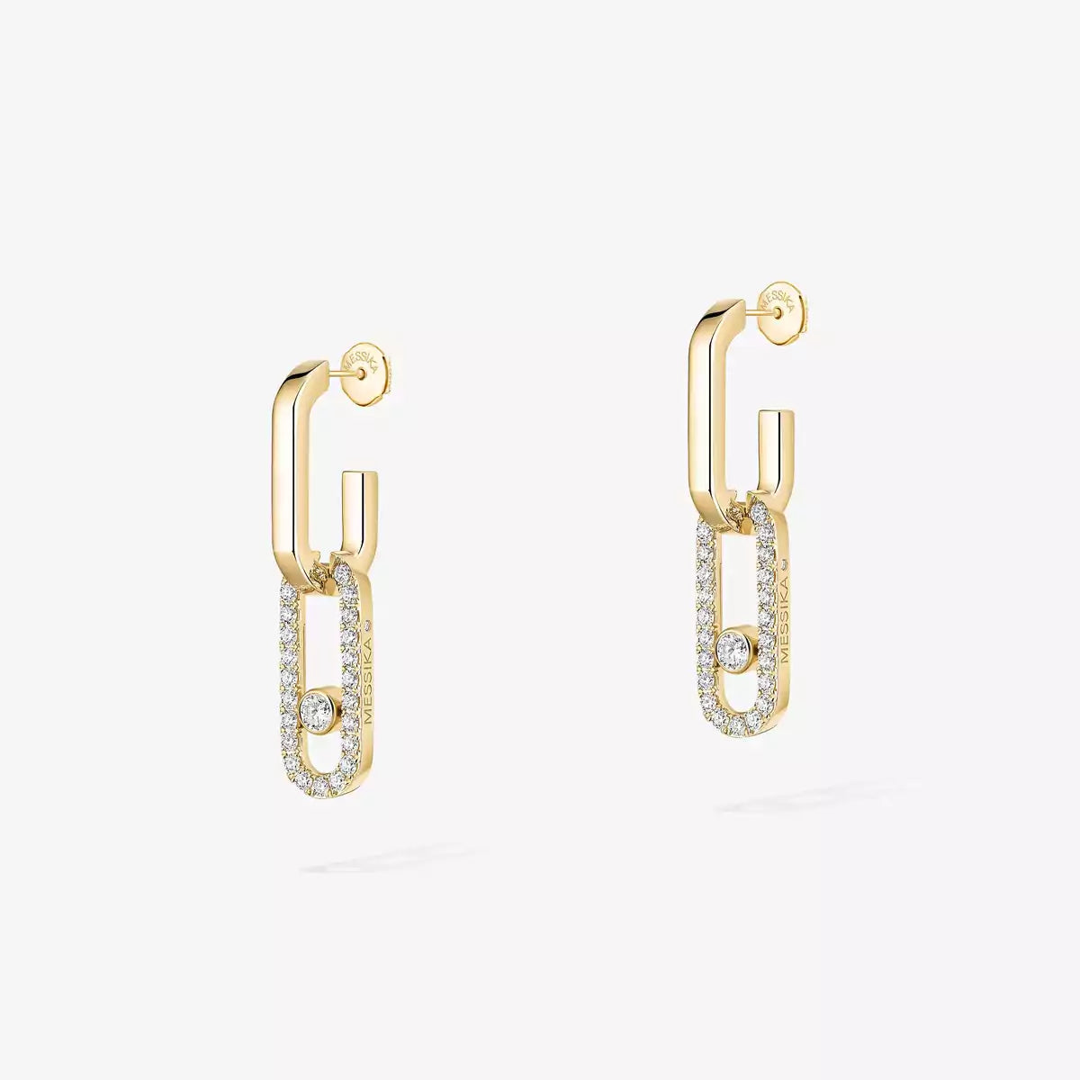 [NOBLE AURA]Move Link Diamond Earrings