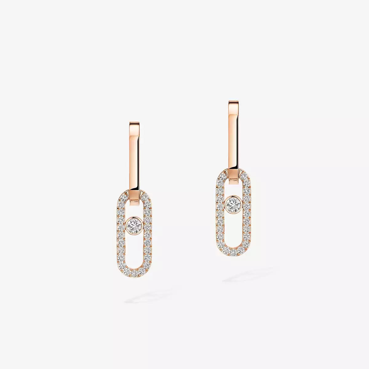 [NOBLE AURA]Move Link Diamond Earrings
