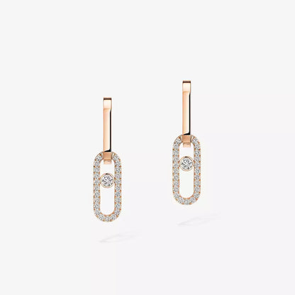 [NOBLE AURA]Move Link Diamond Earrings