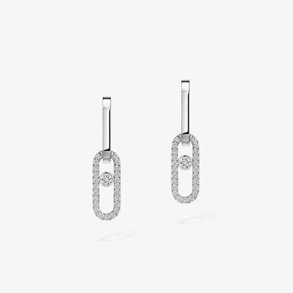 [NOBLE AURA]Move Link Diamond Earrings