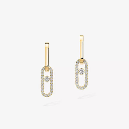 [NOBLE AURA]Move Link Diamond Earrings