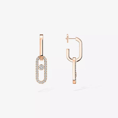 [NOBLE AURA]Move Link Diamond Earrings