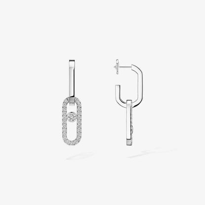 [NOBLE AURA]Move Link Diamond Earrings