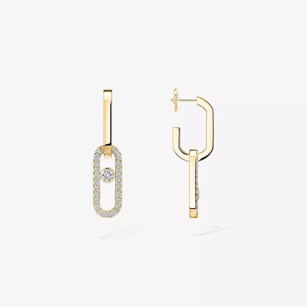 [NOBLE AURA]Move Link Diamond Earrings
