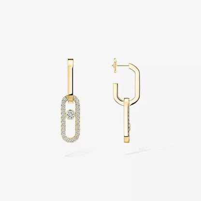 [NOBLE AURA]Move Link Diamond Earrings