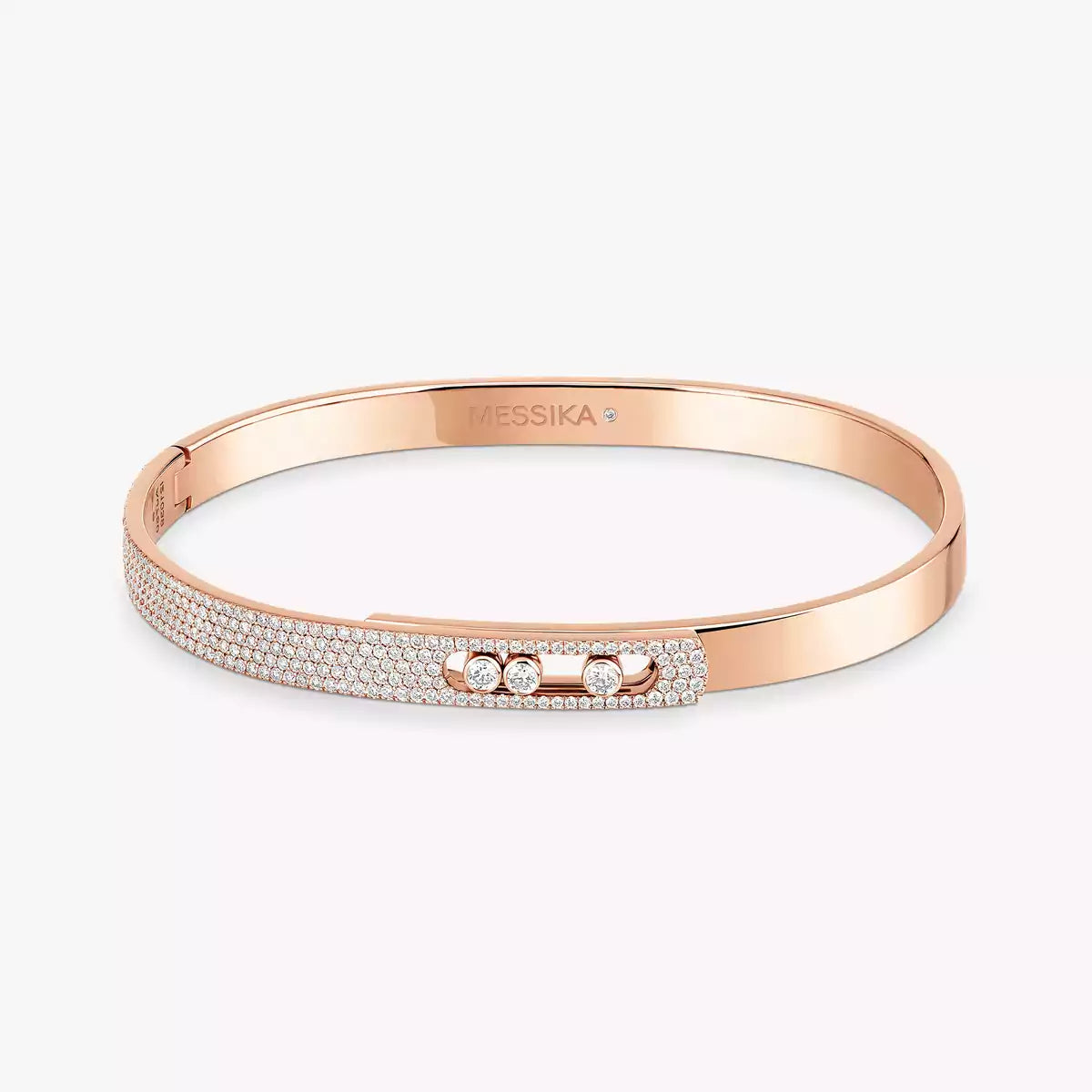 [NOBLE AURA]Move Noa Rose Gold Pavé Diamond Bangle Bracelet