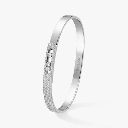 [NOBLE AURA]Move Noa Rose Gold Pavé Diamond Bangle Bracelet