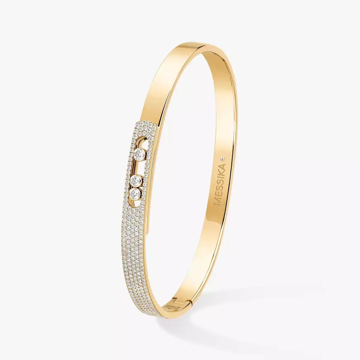 [NOBLE AURA]Move Noa Rose Gold Pavé Diamond Bangle Bracelet