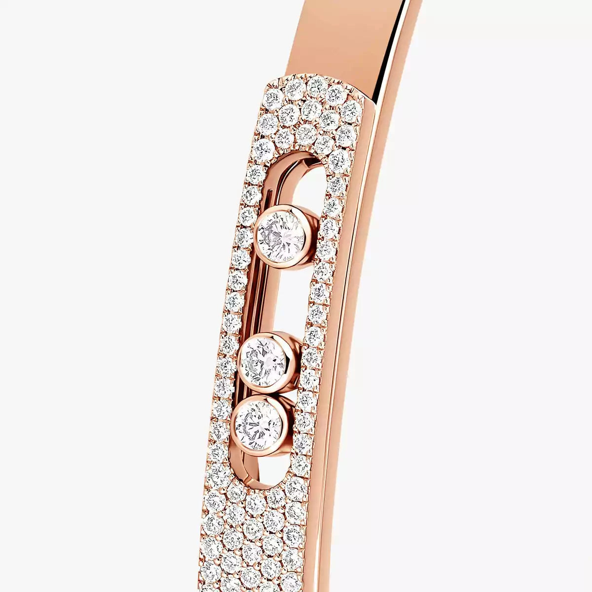[NOBLE AURA]Move Noa Rose Gold Pavé Diamond Bangle Bracelet