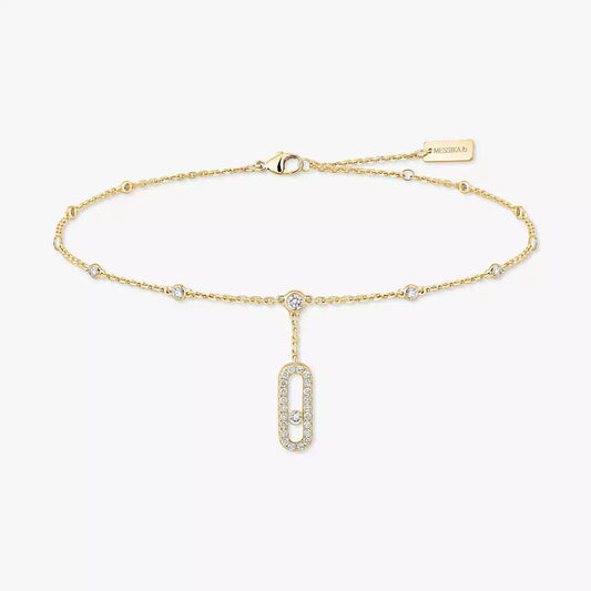 [NOBLE AURA] Move Uno pavé ankle bracelet