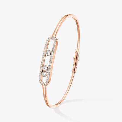 [NOBLE AURA]Move Pavé Diamond Bangle Bracelet M
