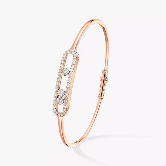[NOBLE AURA]Move Pavé Diamond Bangle Bracelet M