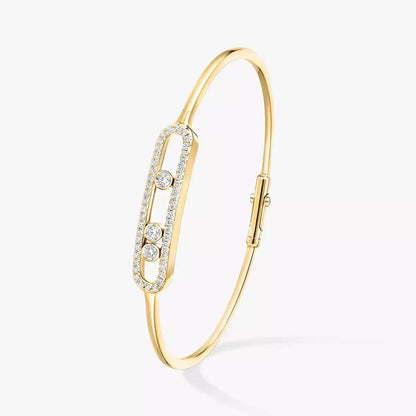 [NOBLE AURA]Move Pavé Diamond Bangle Bracelet M