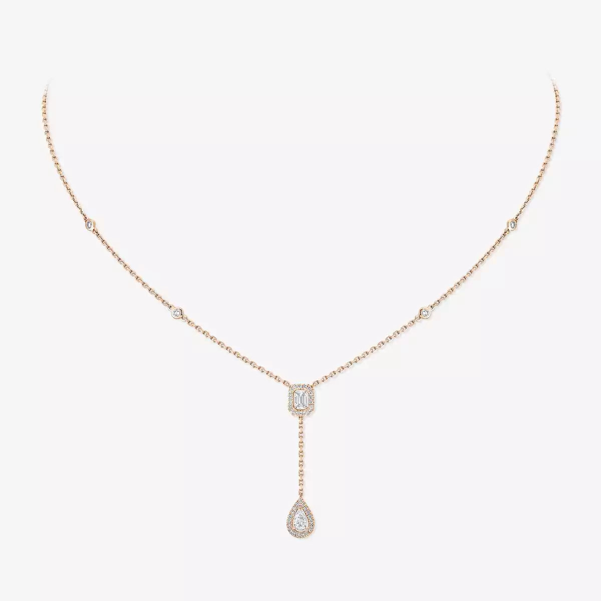 [NOBLE AURA]Gold Diamond Tie Necklace