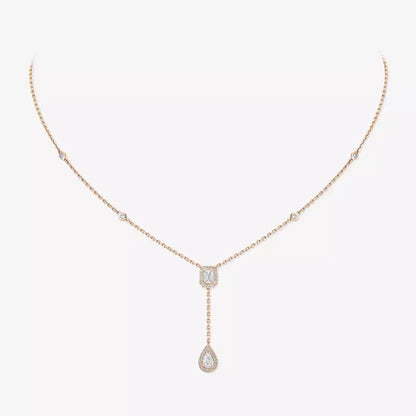 [NOBLE AURA]Gold Diamond Tie Necklace