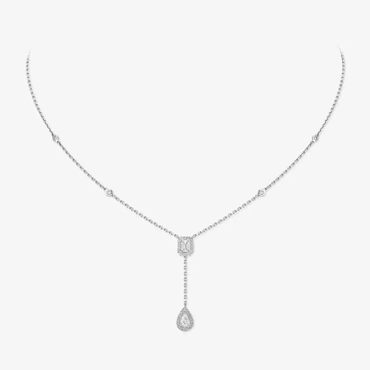 [NOBLE AURA]Gold Diamond Tie Necklace