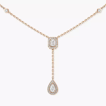 [NOBLE AURA]Gold Diamond Tie Necklace