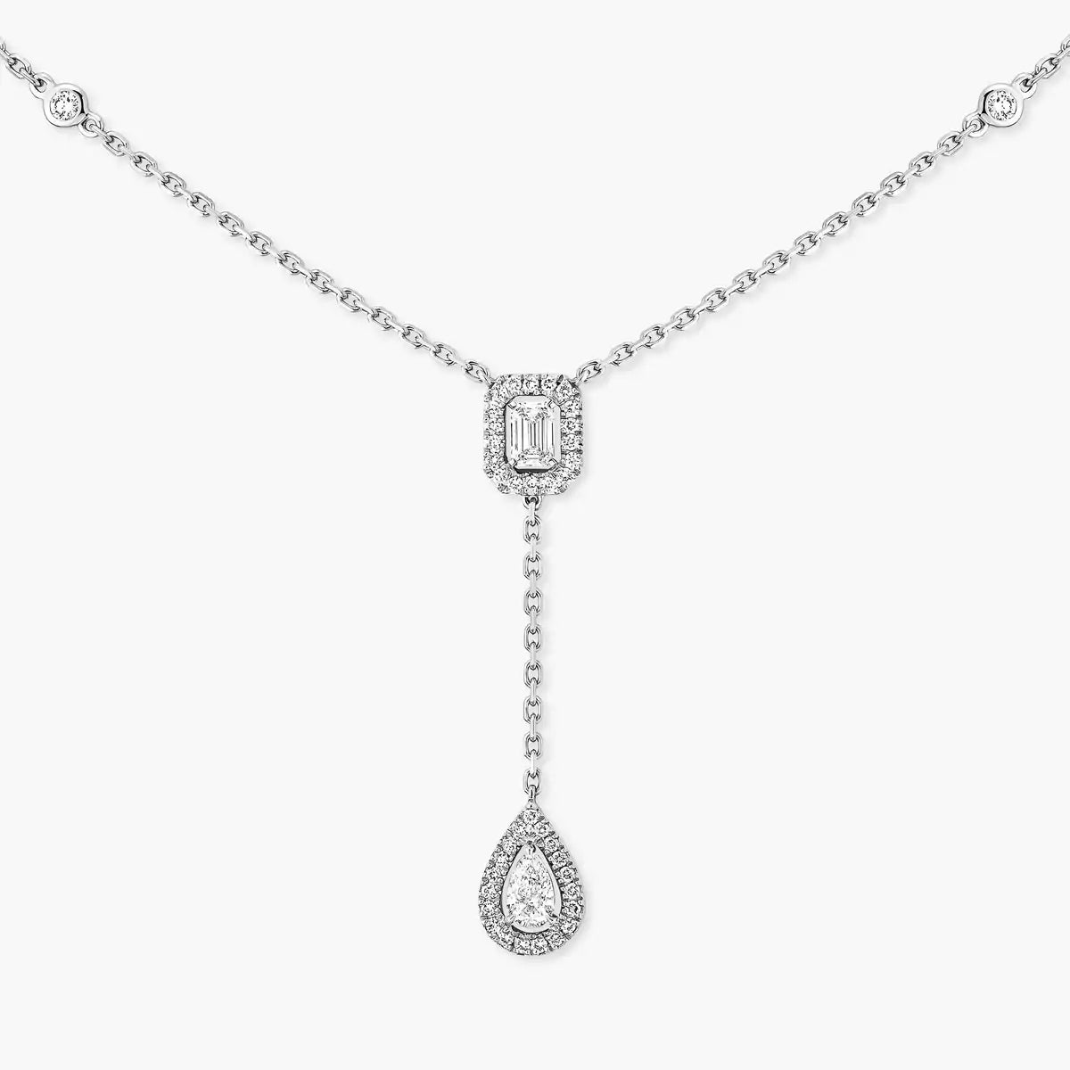 [NOBLE AURA]Gold Diamond Tie Necklace
