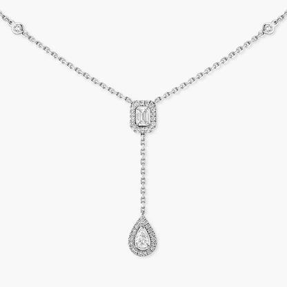 [NOBLE AURA]Gold Diamond Tie Necklace