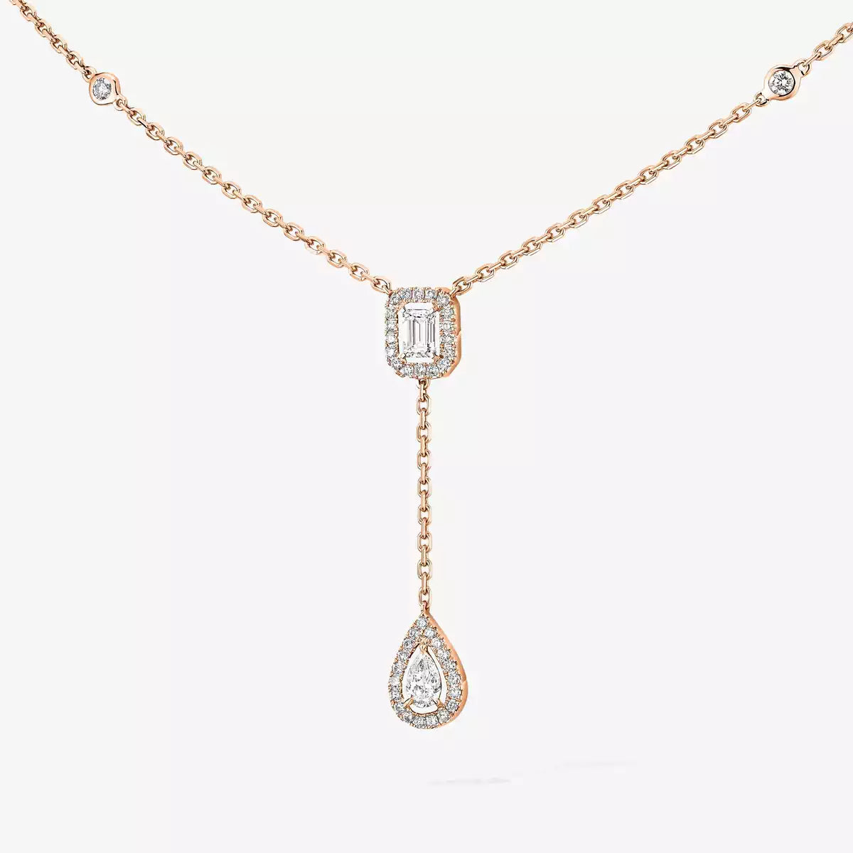 [NOBLE AURA]Gold Diamond Tie Necklace