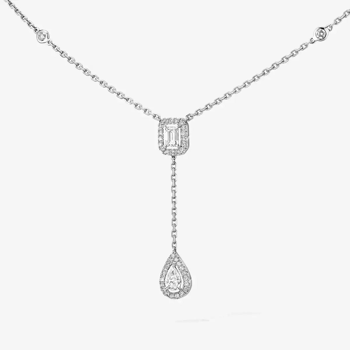 [NOBLE AURA]Gold Diamond Tie Necklace